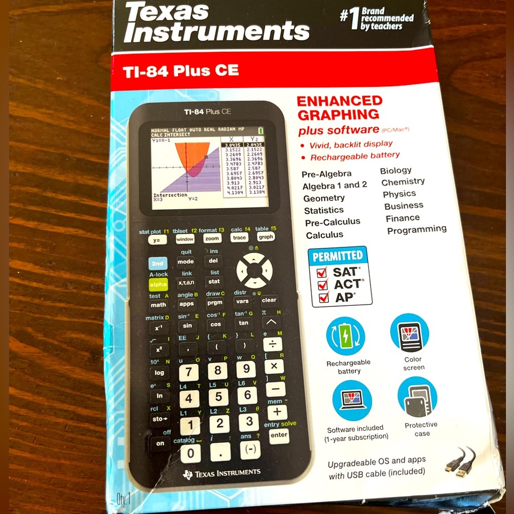 New in package- Texas Instruments TI-84 Plus CE Color Graphing Calculator